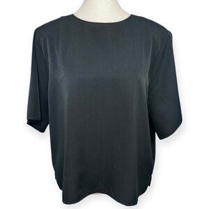 Jack Mulqueen Black Short Sleeve Blouse XL